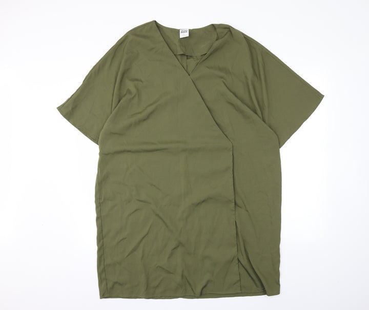 VERO MODA Womens Green Wrap Button-Up Size XL