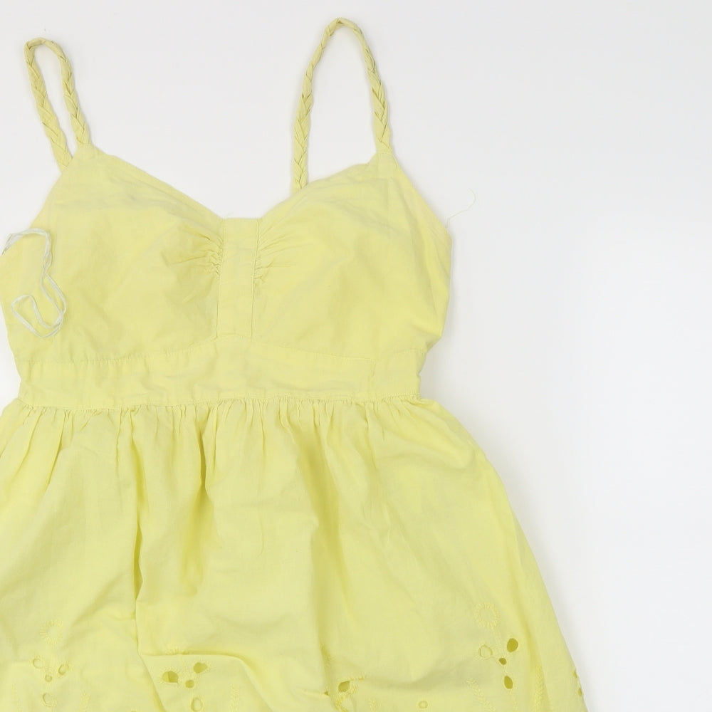 F&F Womens Yellow   Skater Dress  Size 12