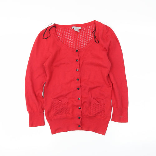 H&M Womens Red   Cardigan Jumper Size XS