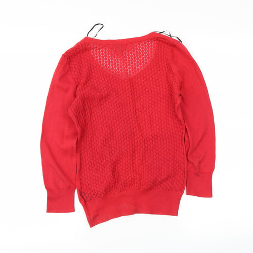 H&M Womens Red   Cardigan Jumper Size XS
