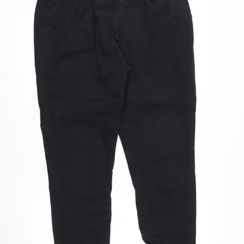 NEXT Womens Black   Chino Trousers Size 16 L22 in