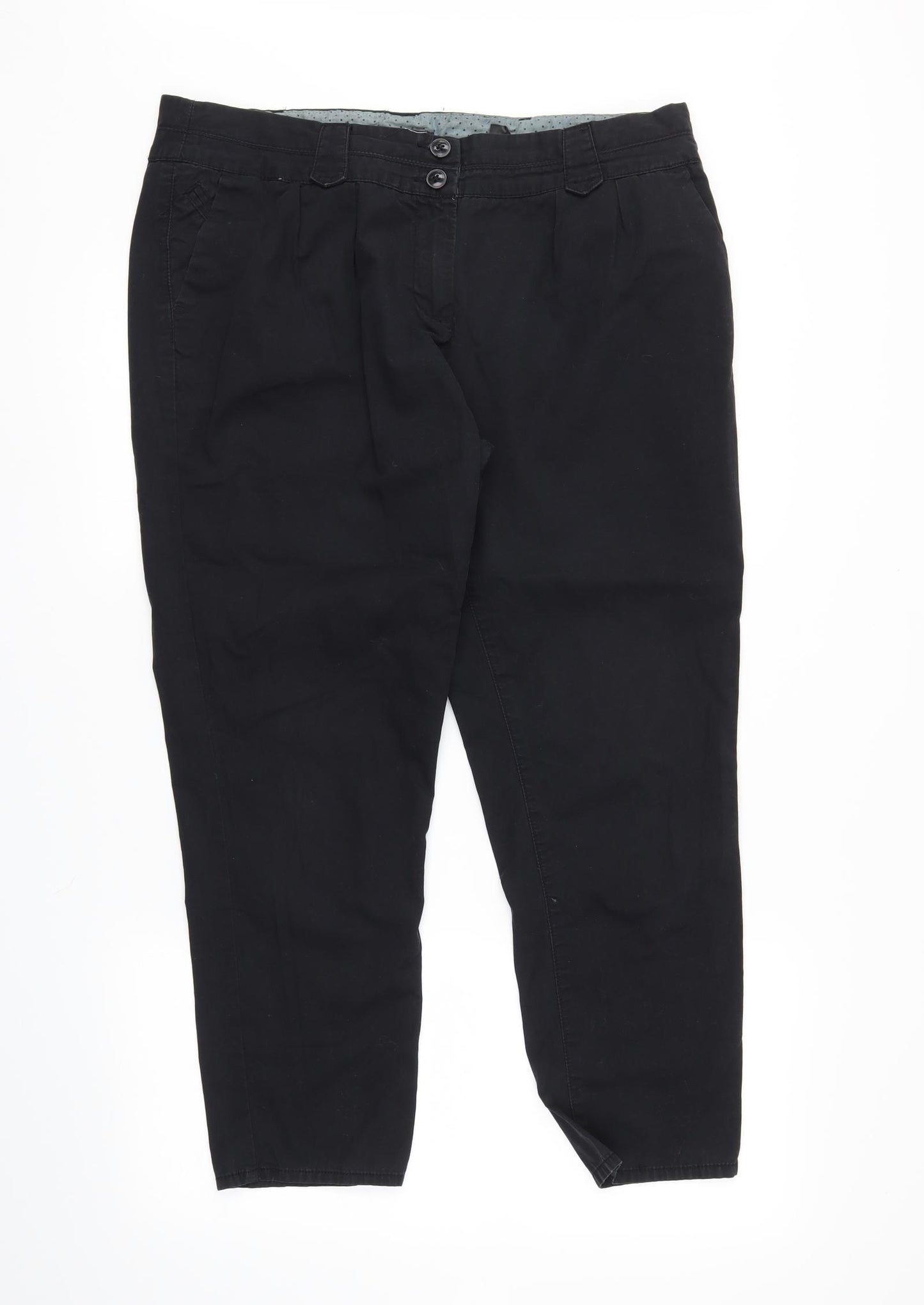 NEXT Womens Black   Chino Trousers Size 16 L22 in