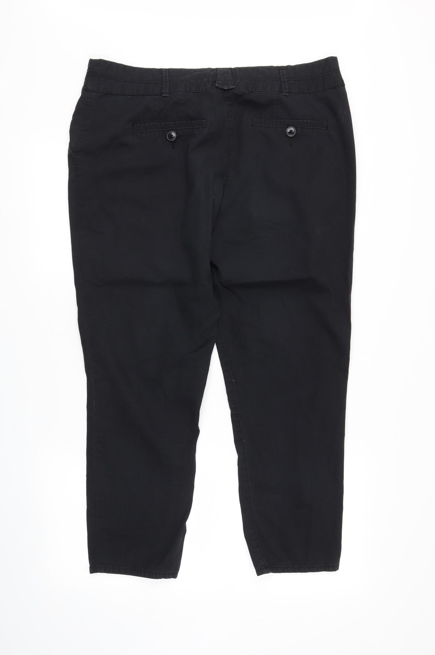 NEXT Womens Black   Chino Trousers Size 16 L22 in