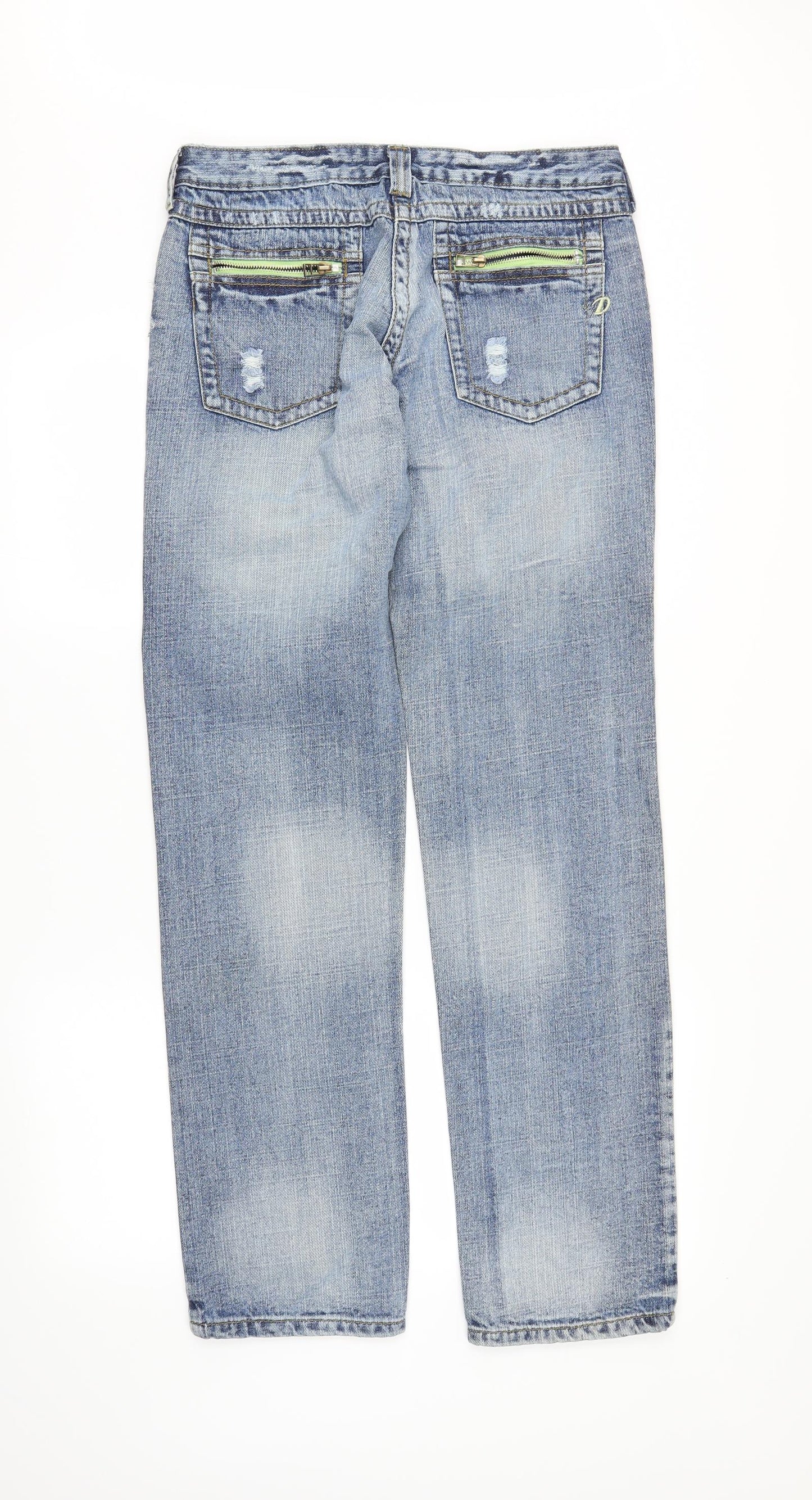 Preworn Womens Blue  Denim Straight Jeans Size 14 L32 in