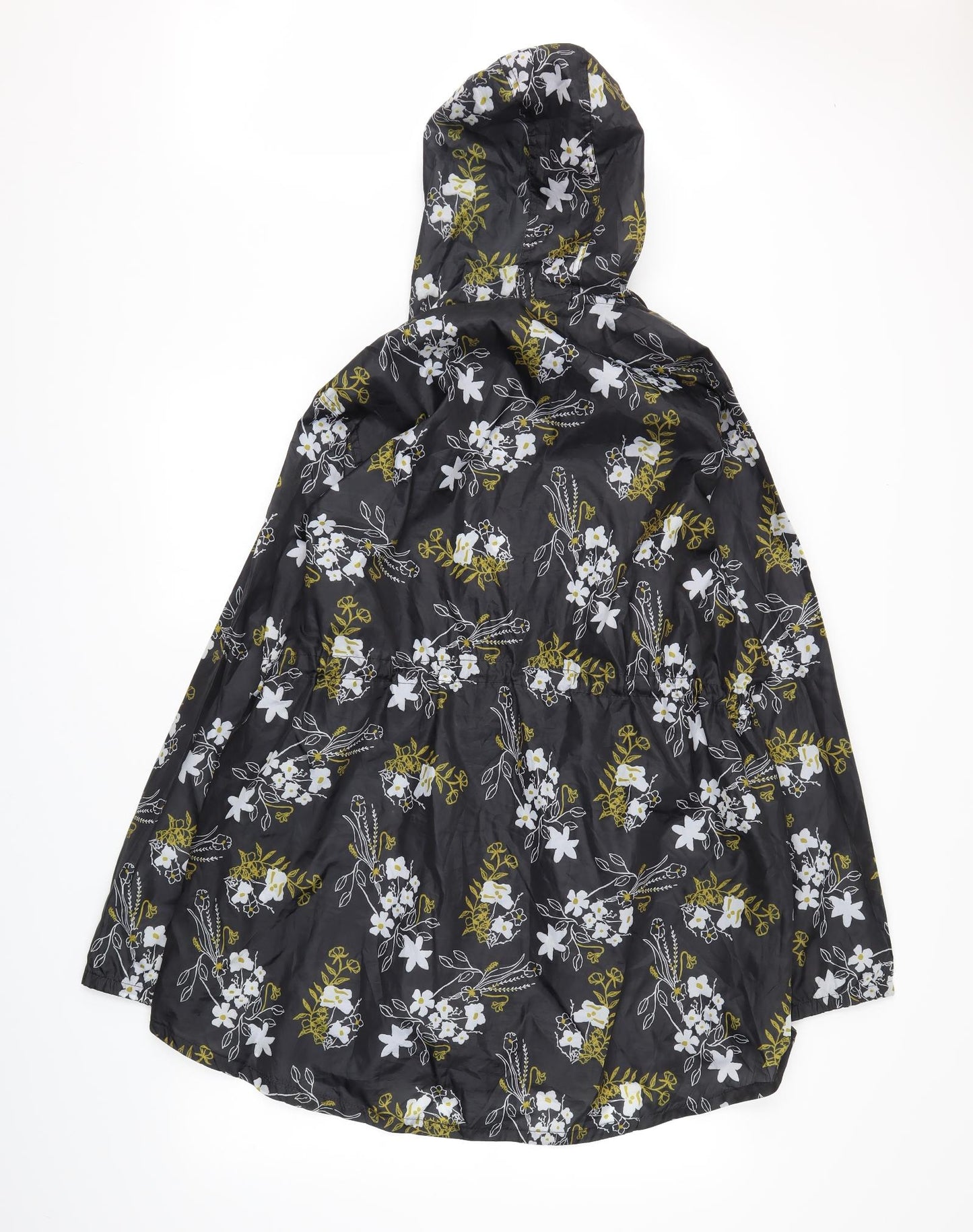 intuition Womens Black Floral  Rain Coat Coat Size 20