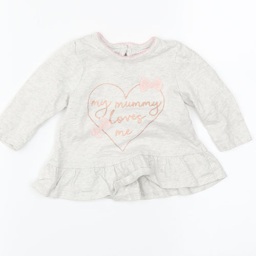 George Boys Grey   Basic T-Shirt Size 0-3 Months