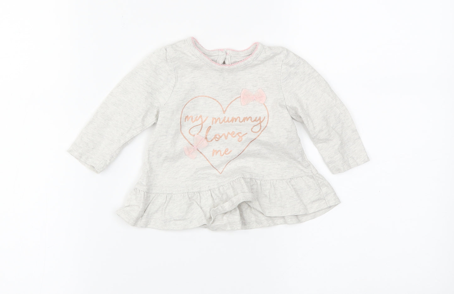 George Boys Grey   Basic T-Shirt Size 0-3 Months