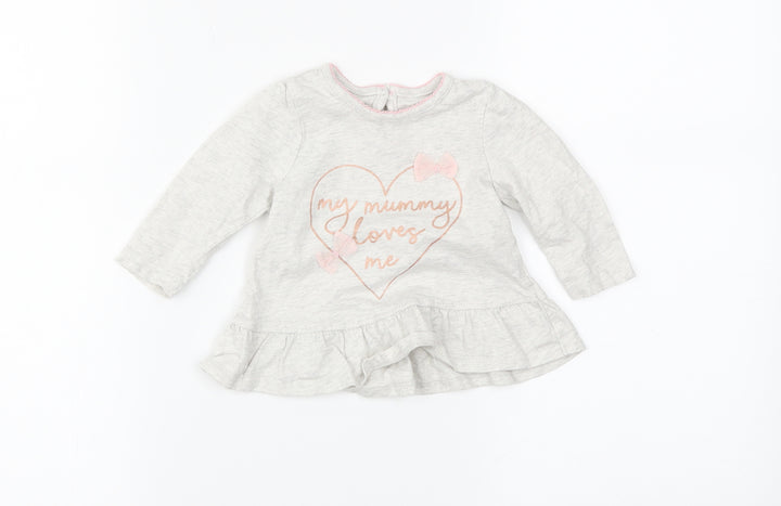 George Boys Grey   Basic T-Shirt Size 0-3 Months