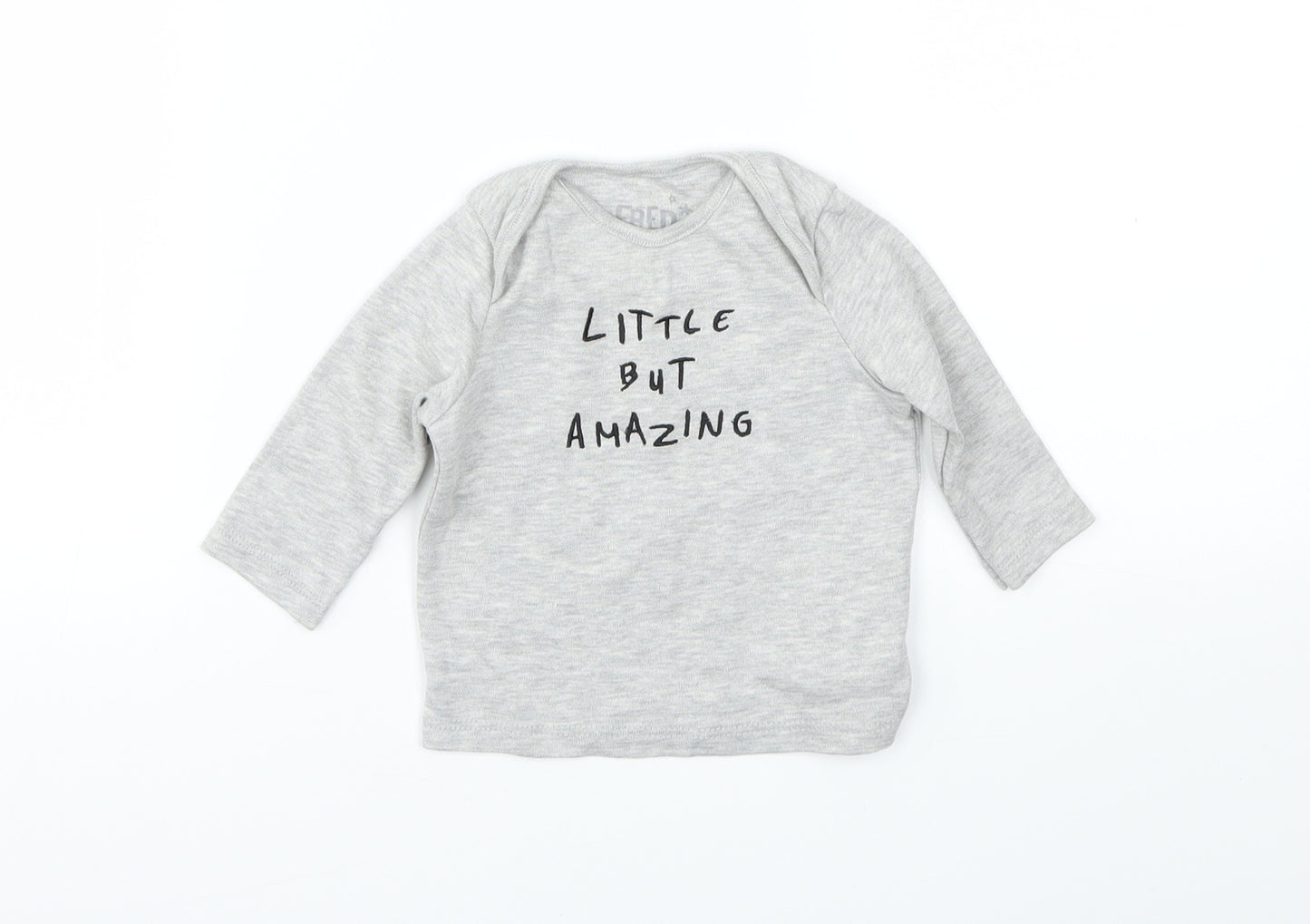 F&F Girls Grey   Basic T-Shirt Size 0-3 Months
