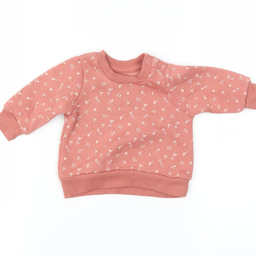 Primark Girls Pink Floral  Pullover Jumper Size 0-3 Months