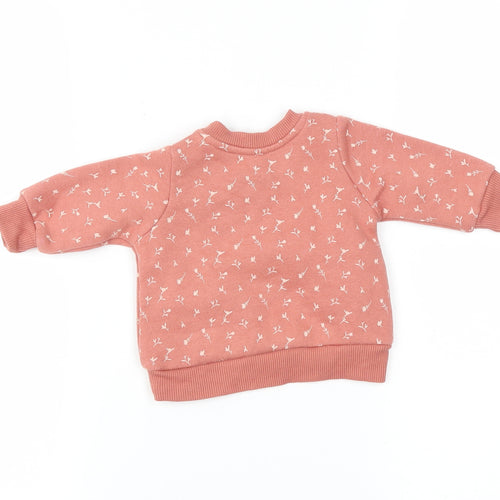 Primark Girls Pink Floral  Pullover Jumper Size 0-3 Months