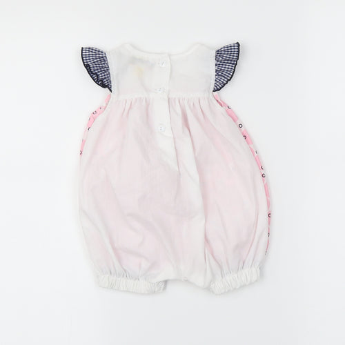 Hullabaloo Girls Pink Polka Dot  Romper One-Piece Size 0-3 Months