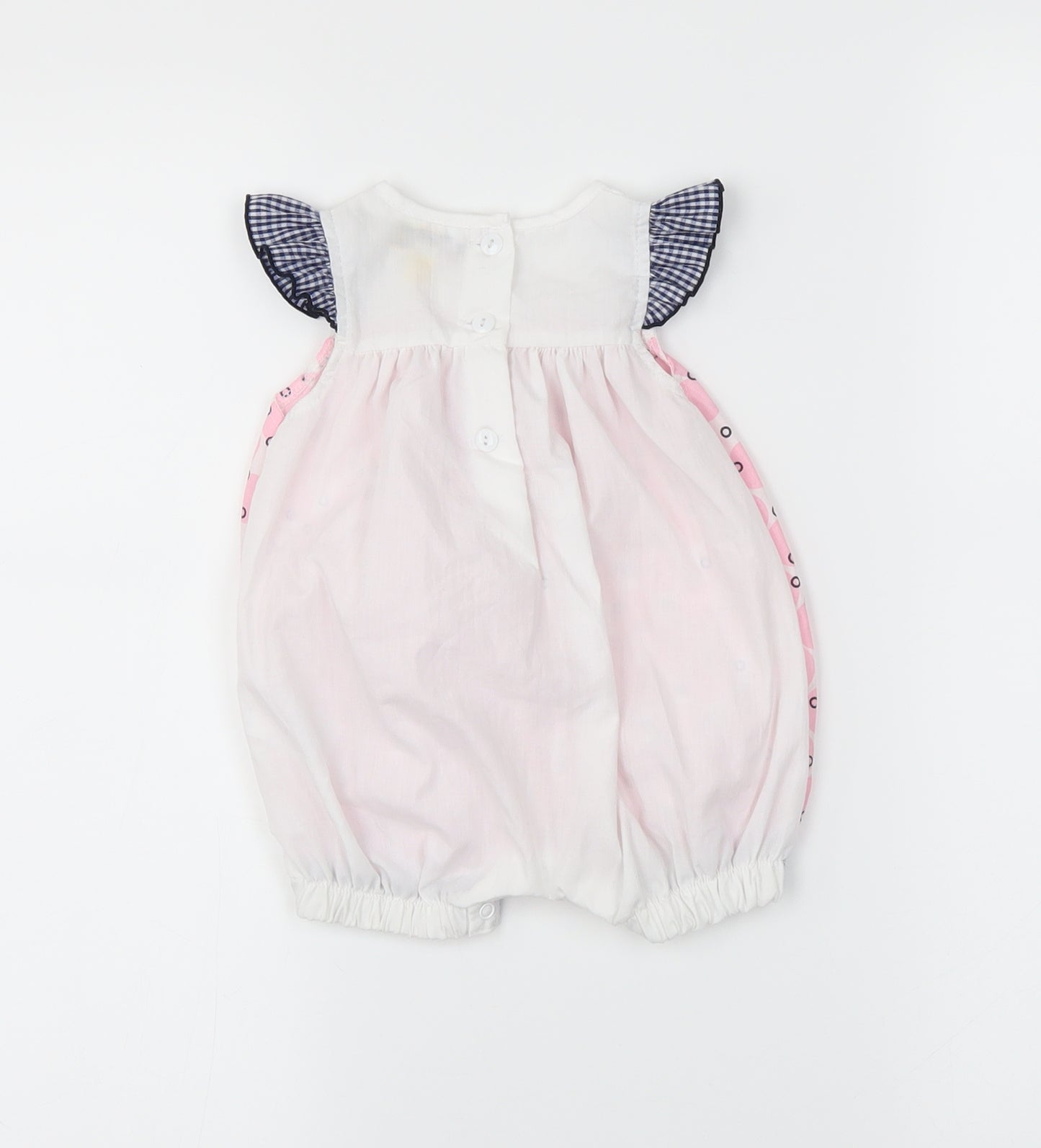 Hullabaloo Girls Pink Polka Dot  Romper One-Piece Size 0-3 Months