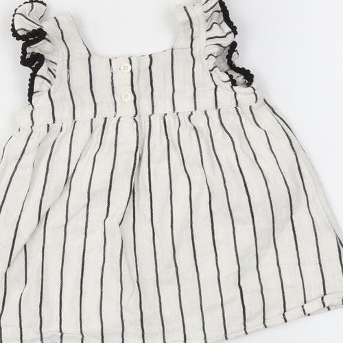 Primark Girls White Striped  Trapeze & Swing  Size 0-3 Months