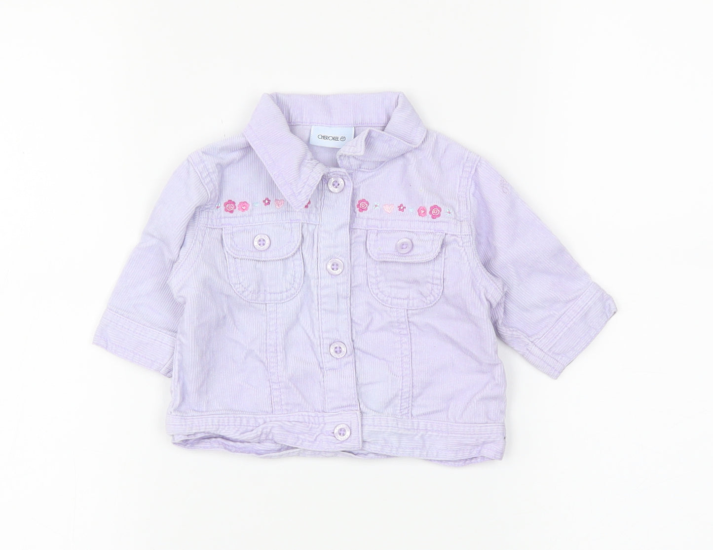 Cherokee Girls Purple   Gilet Jacket Size 0-3 Months