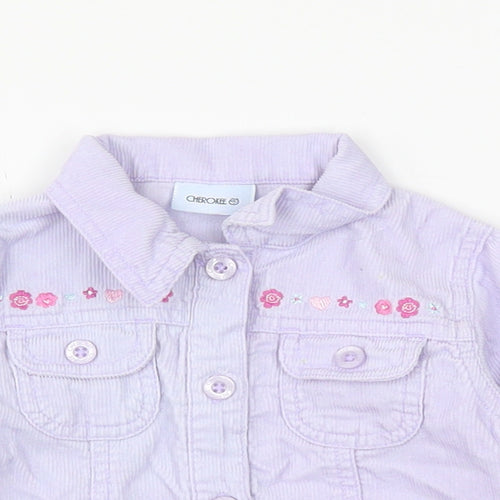 Cherokee Girls Purple   Gilet Jacket Size 0-3 Months