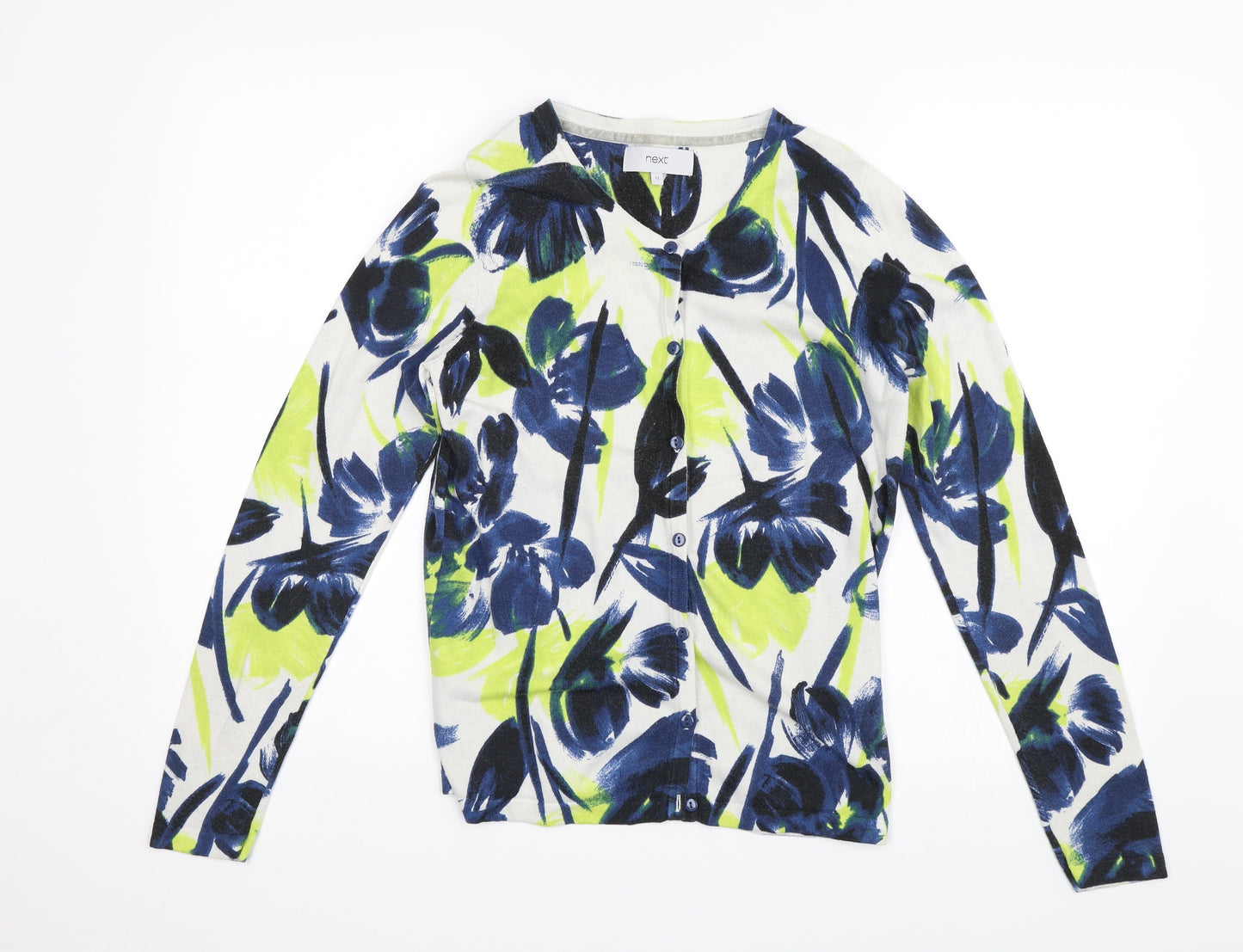 Nect Womens Blue Floral  Cardigan Jumper Size 12