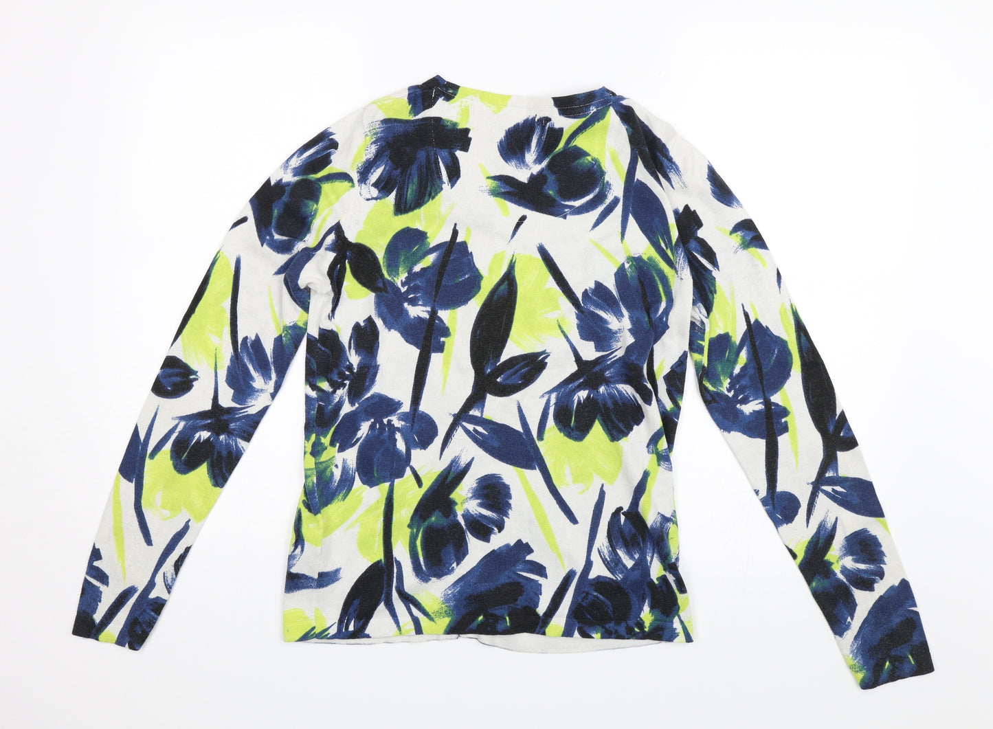 Nect Womens Blue Floral  Cardigan Jumper Size 12