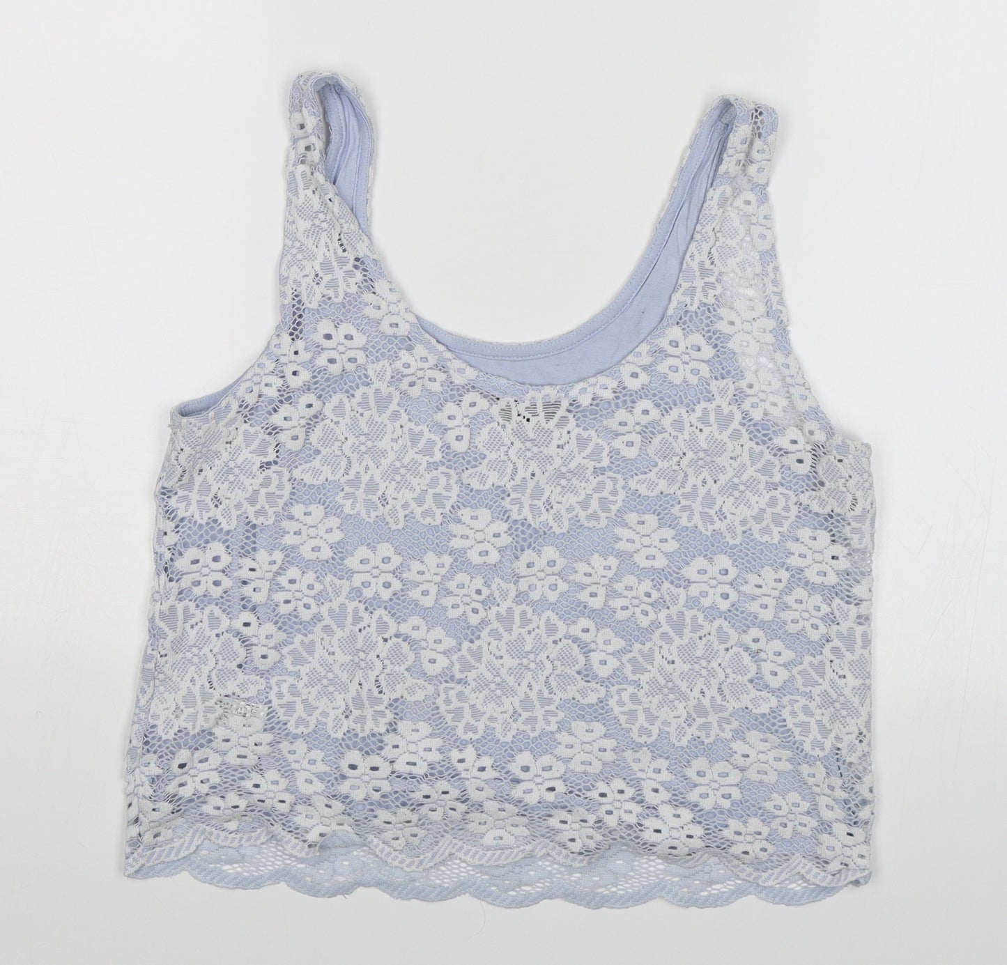 Topshop Womens Blue Floral  Cropped Tank Size 8