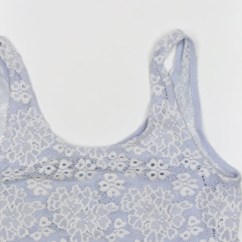 Topshop Womens Blue Floral  Cropped Tank Size 8