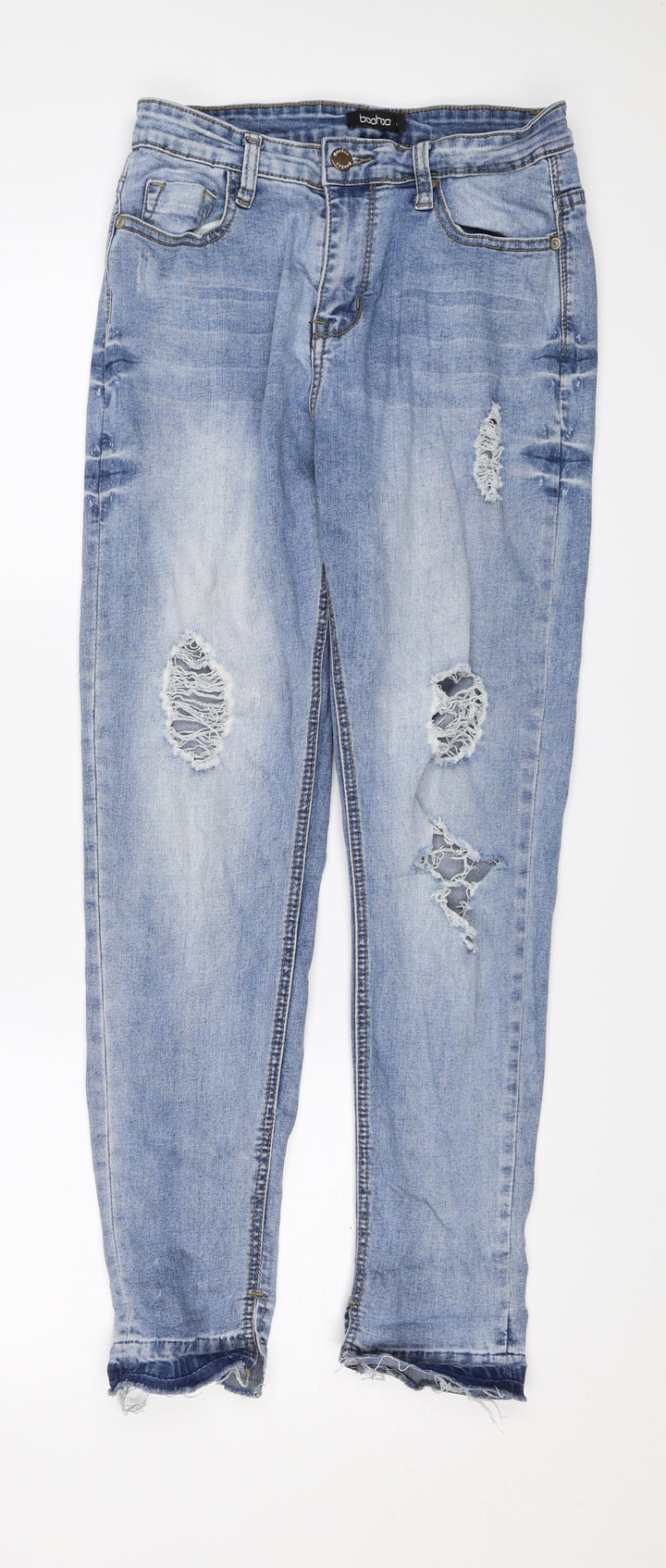 Boohoo Womens Blue Denim Skinny Jeans Size 10 L27 in