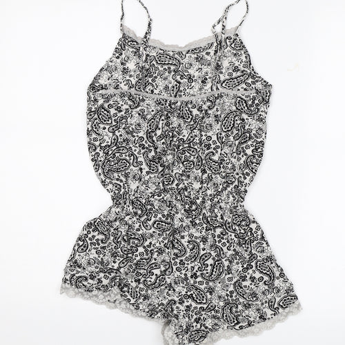 Love to Lounge Womens Black Paisley  Romper One-Piece Size 10