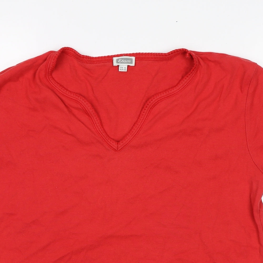 Etam Womens Red   Basic T-Shirt Size 16