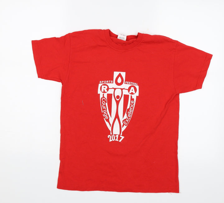 Fruit of the Loom Boys Red Basic T-Shirt Size 9-10 Years - Sports Festival 2017