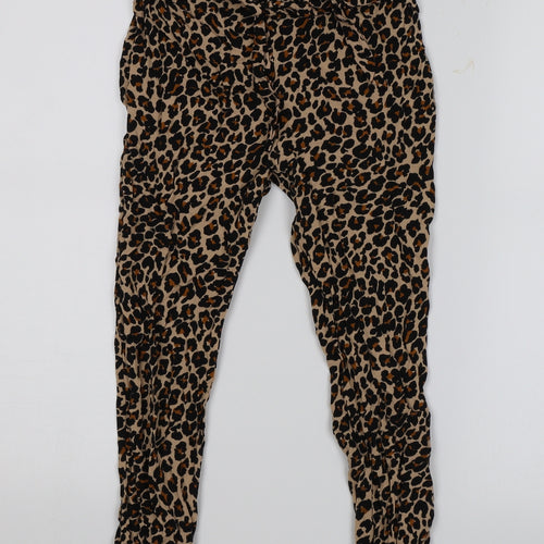 Primark Girls Brown Animal Print  Harem Trousers Size 7-8 Years