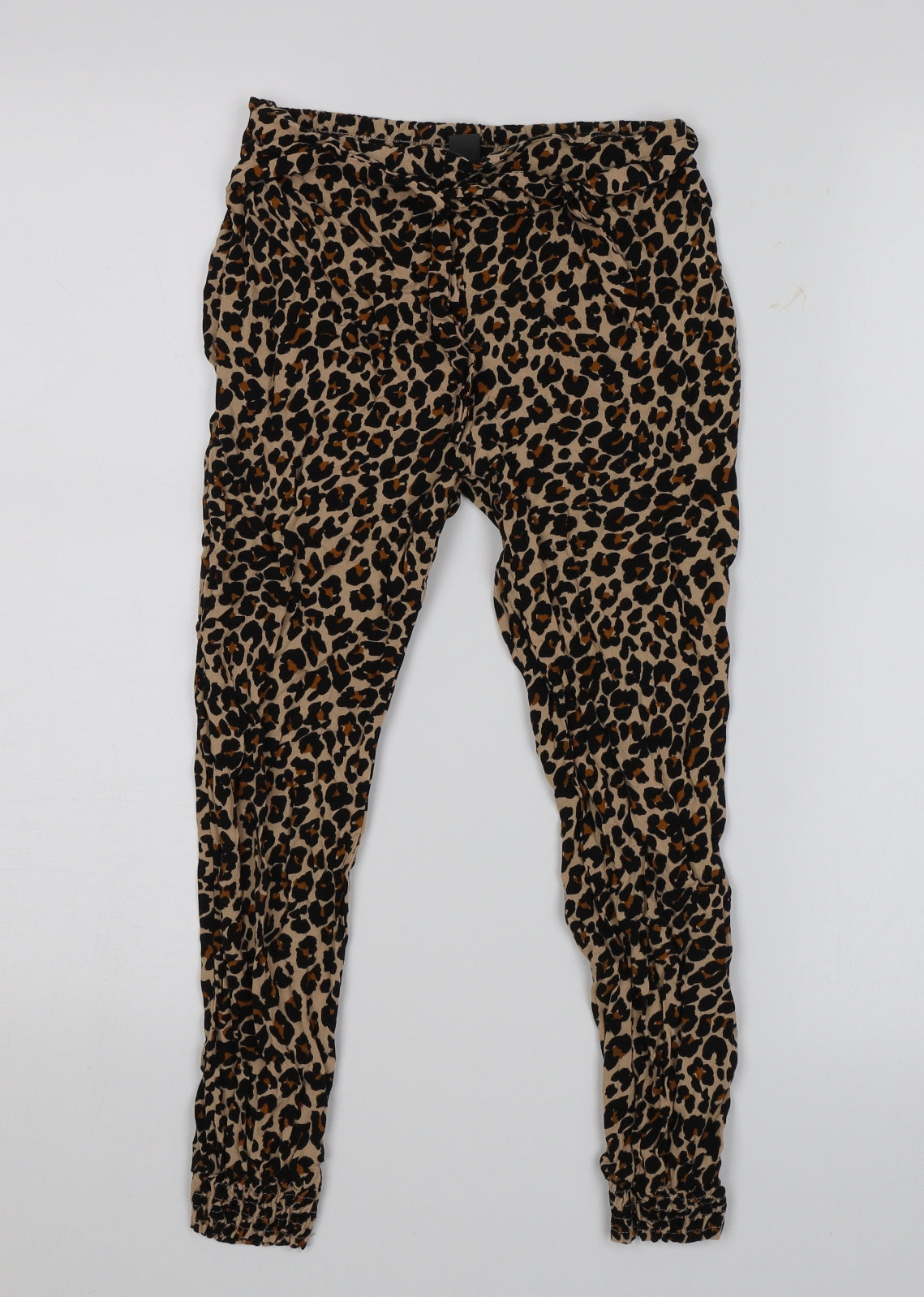 Primark Girls Brown Animal Print  Harem Trousers Size 7-8 Years