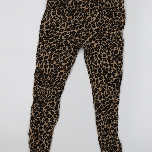 Primark Girls Brown Animal Print  Harem Trousers Size 7-8 Years