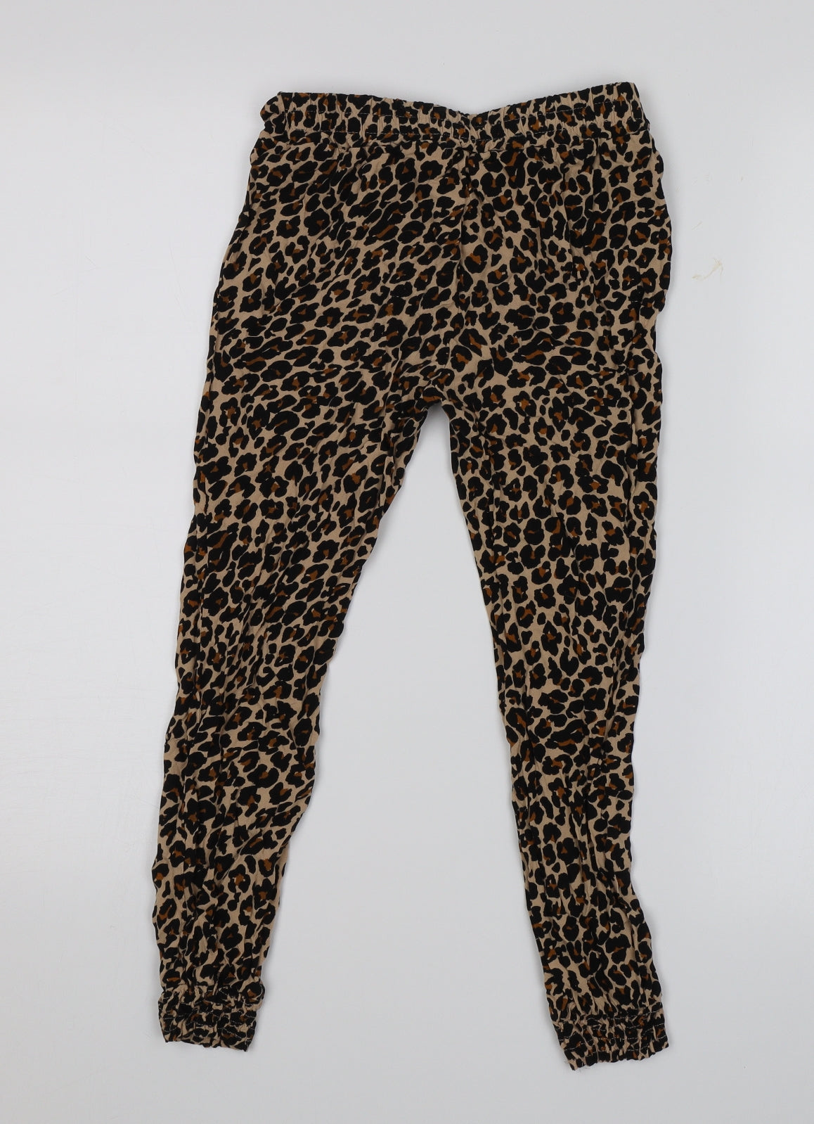Primark Girls Brown Animal Print  Harem Trousers Size 7-8 Years