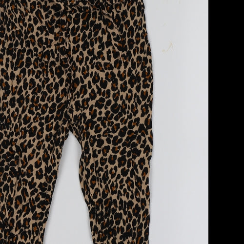 Primark Girls Brown Animal Print  Harem Trousers Size 7-8 Years