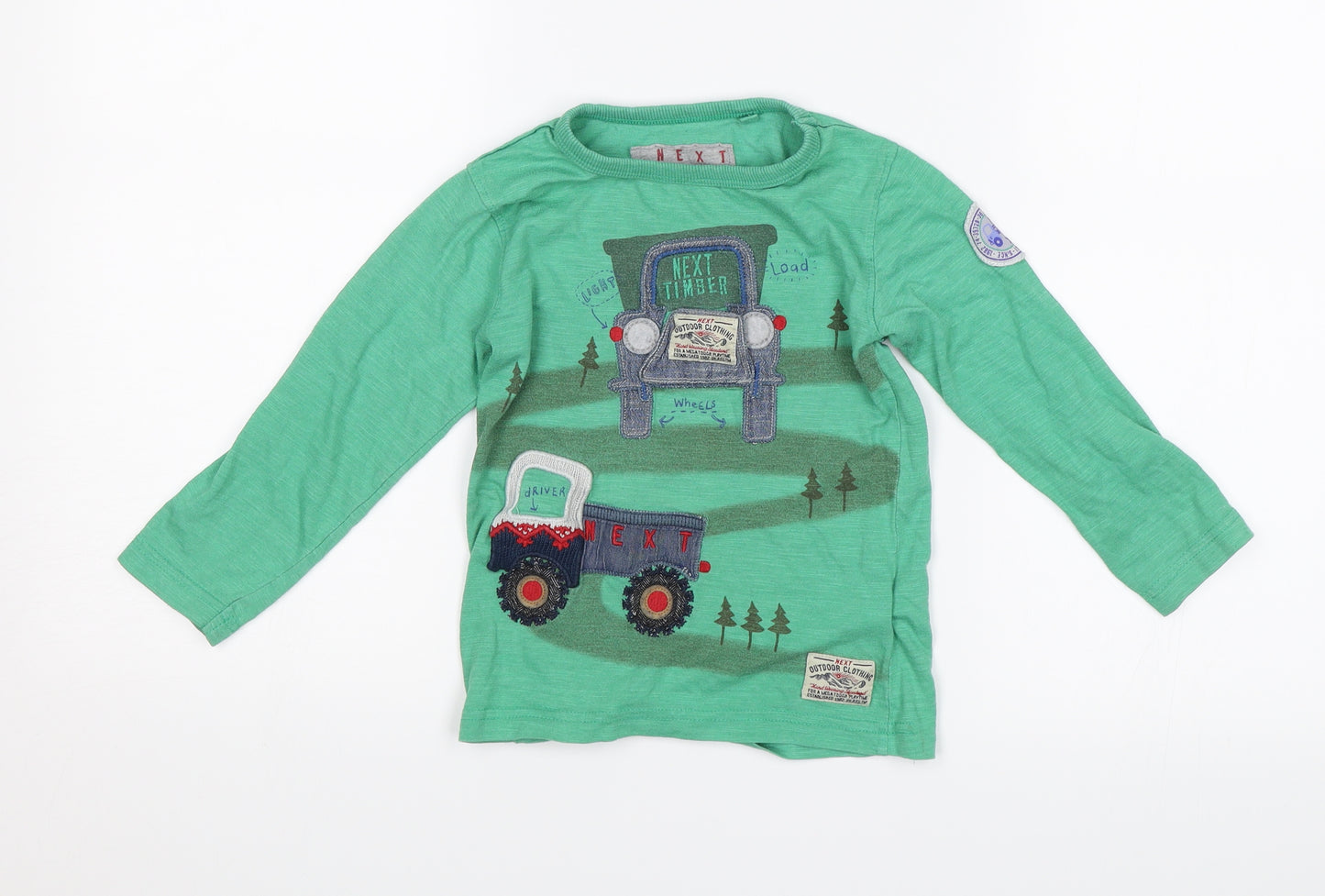 NEXT Boys Green   Jersey T-Shirt Size 2-3 Years  - Trucks