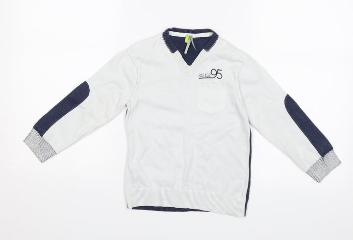 Orchestra Boys White Pullover Jumper Size 4 Years - Orc & Co Trad mark 95