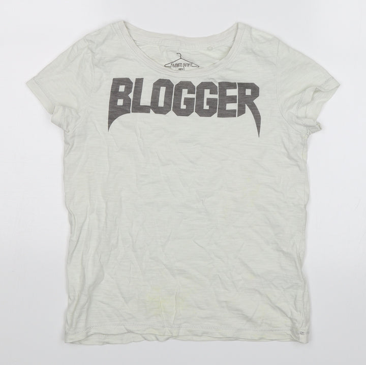 NEXT Girls White Basic T-Shirt Size 9 Years - Blogger