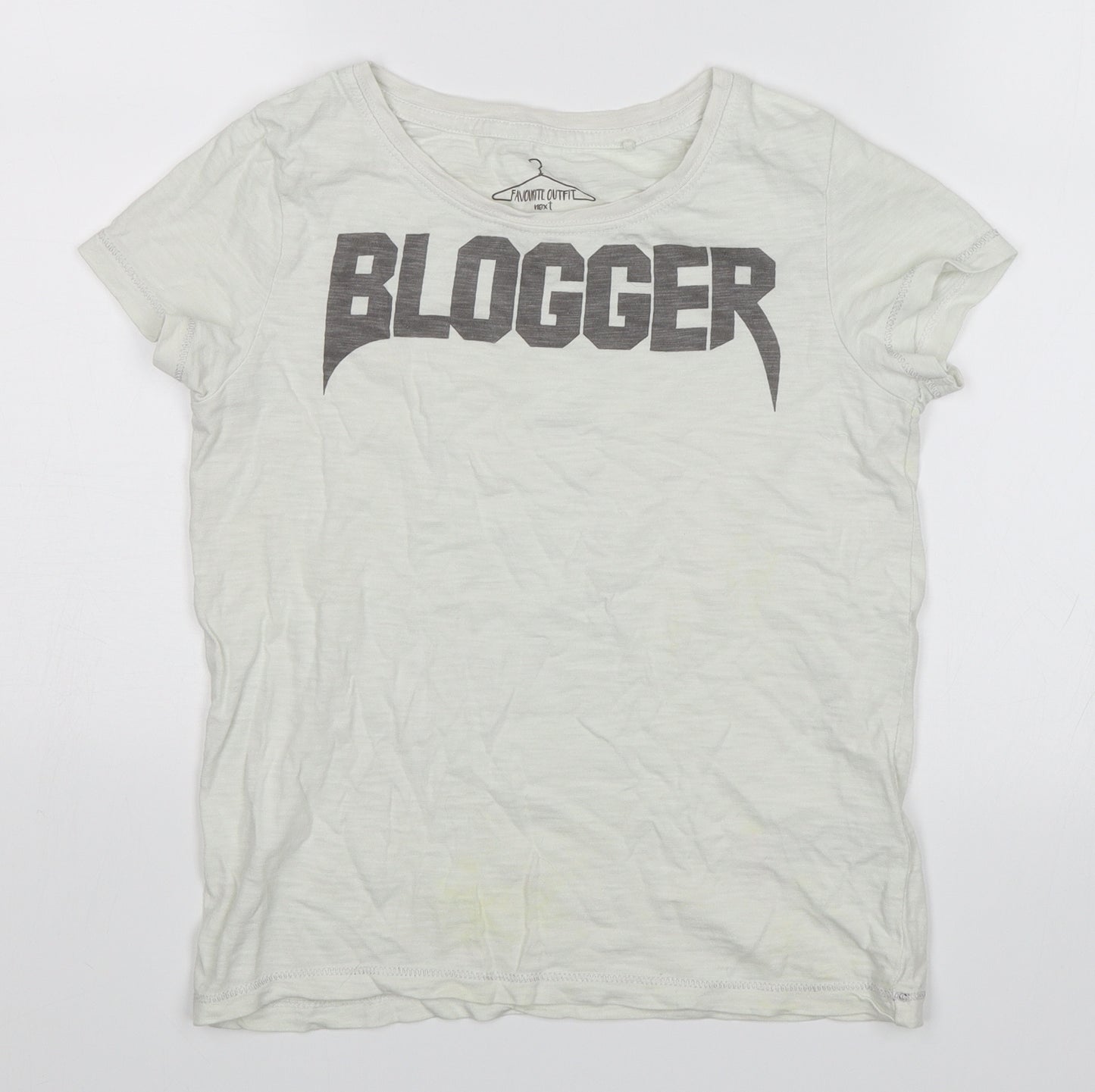 NEXT Girls White   Basic T-Shirt Size 9 Years  - Blogger