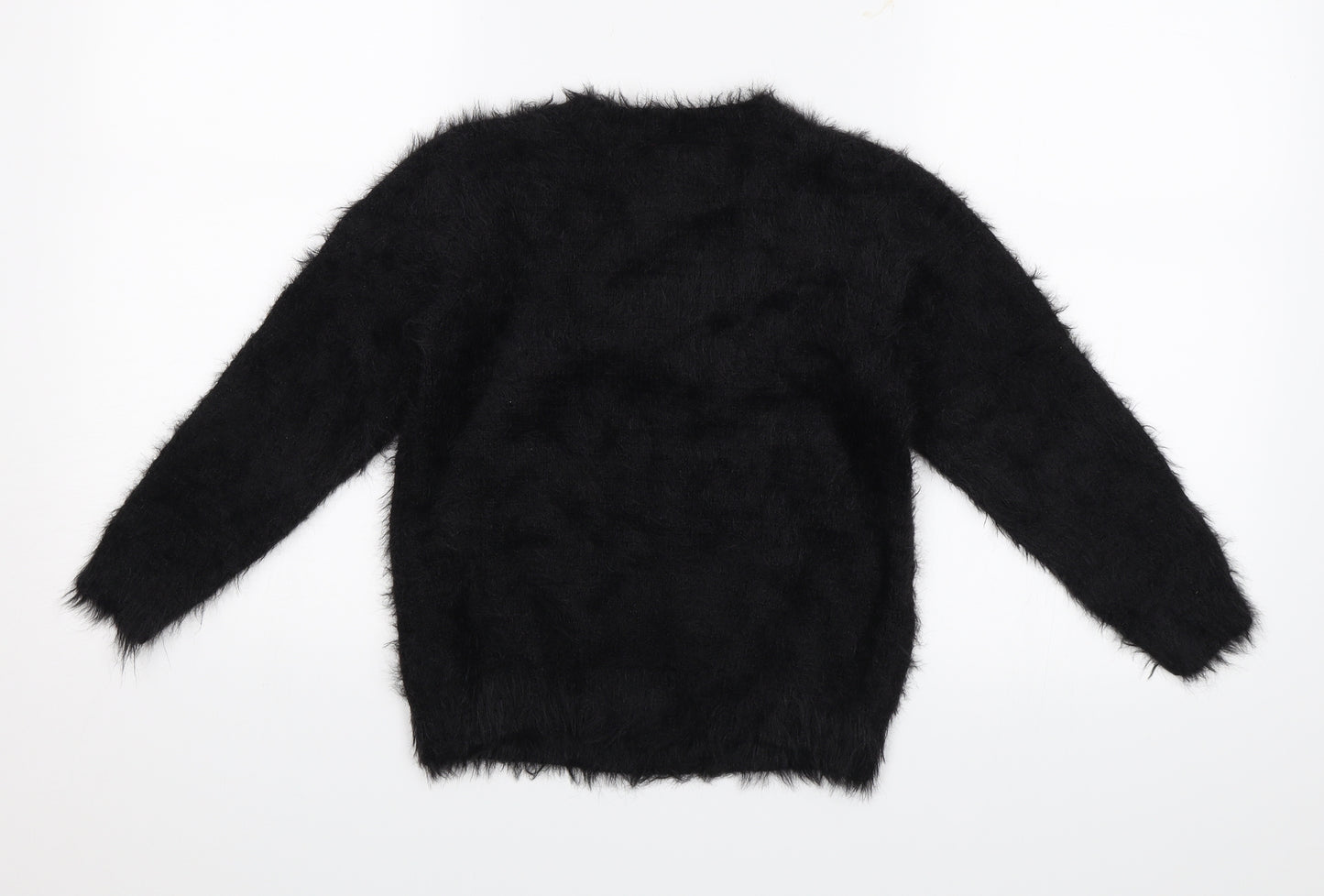 F&F Girls Black   Pullover Jumper Size 6-7 Years  - Christmas