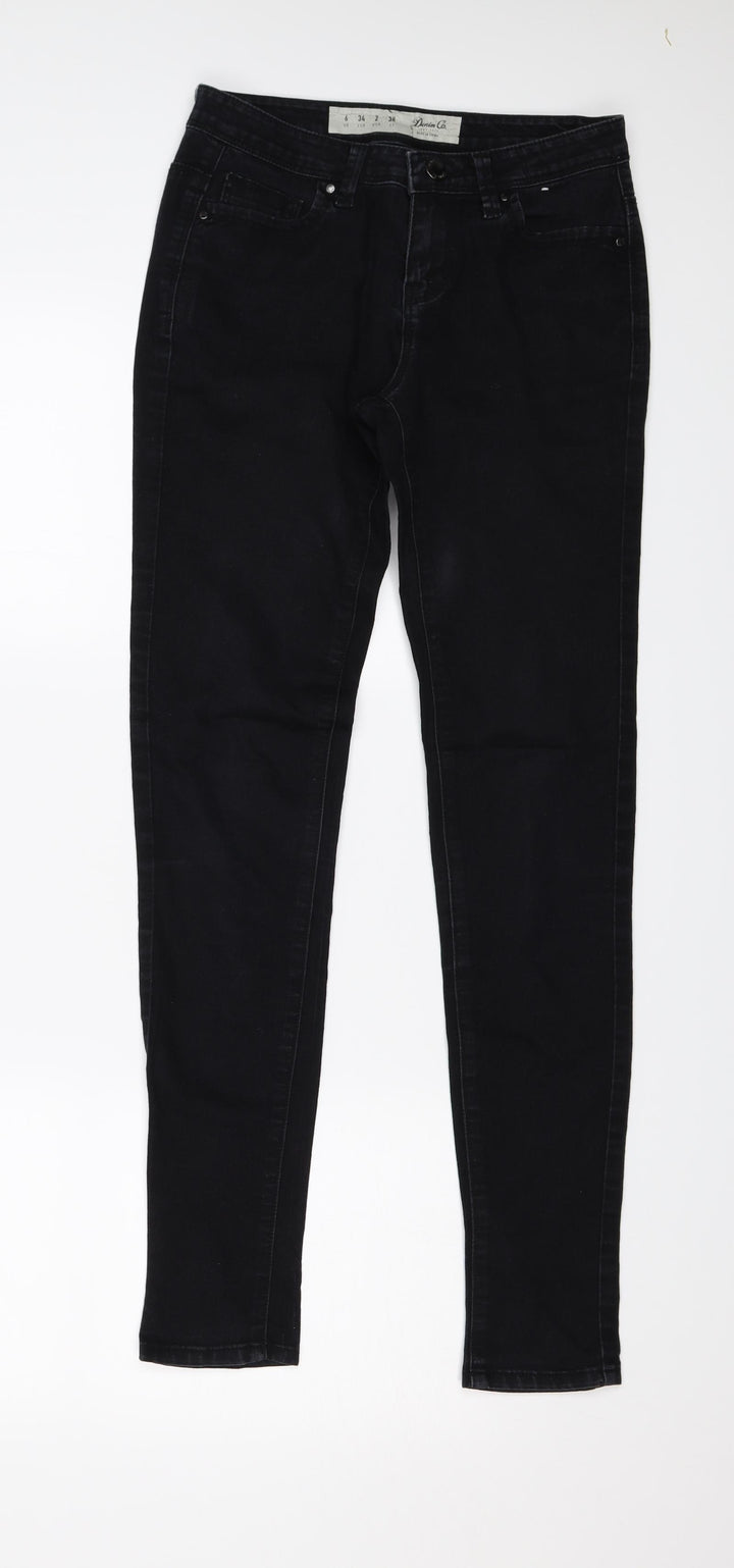 Denim & Co. Womens Black  Denim Skinny Jeans Size 6 L29 in