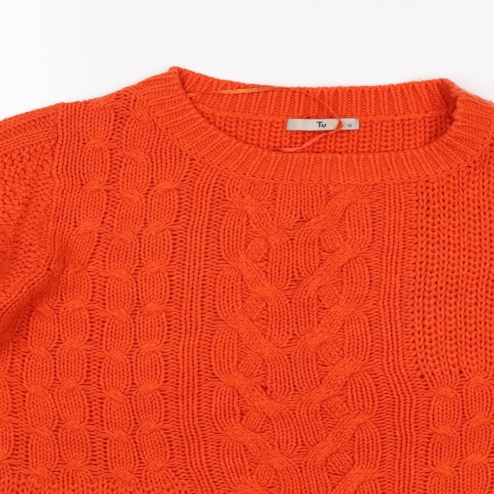 TU Womens Orange   Pullover Jumper Size 10