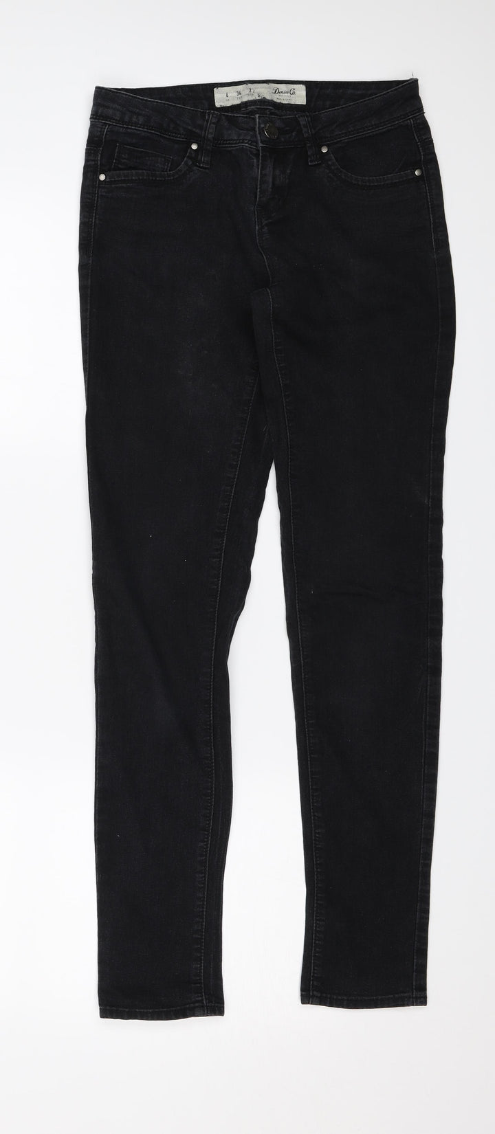 Denim & Co. Womens Black Denim Skinny Jeans Size 6 L28 in