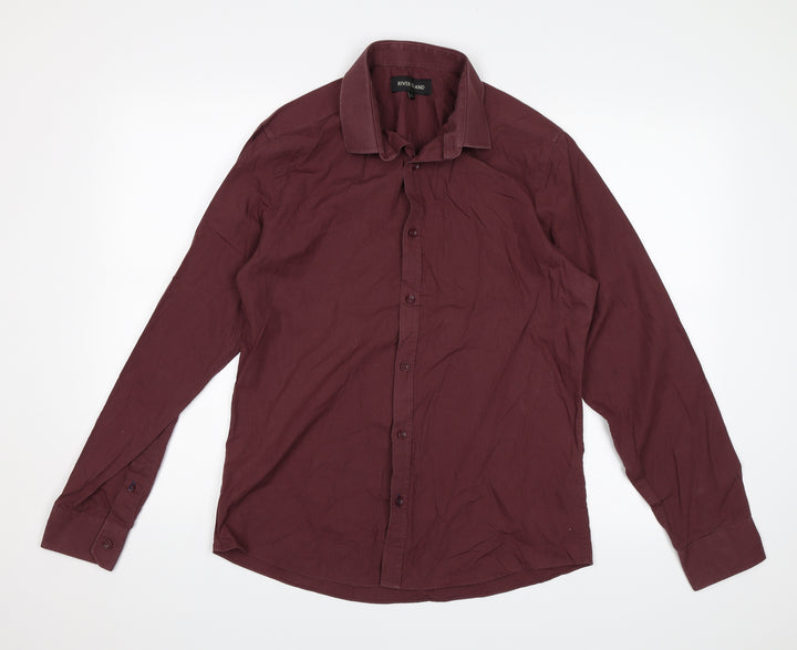 River Island Womens Purple   Basic Button-Up Size M