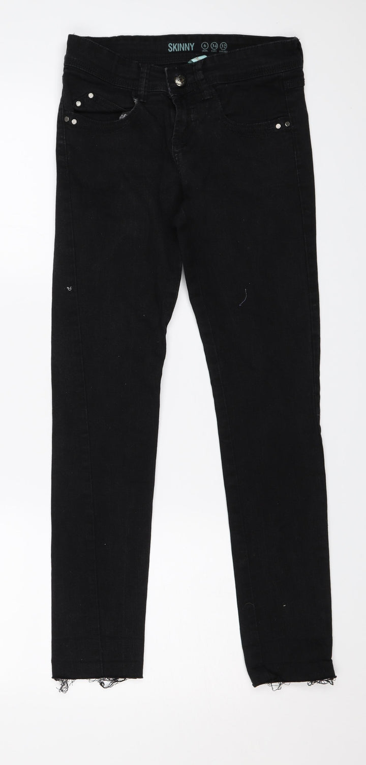 Denim & Co. Womens Black Denim Skinny Jeans Size 6 L26 in