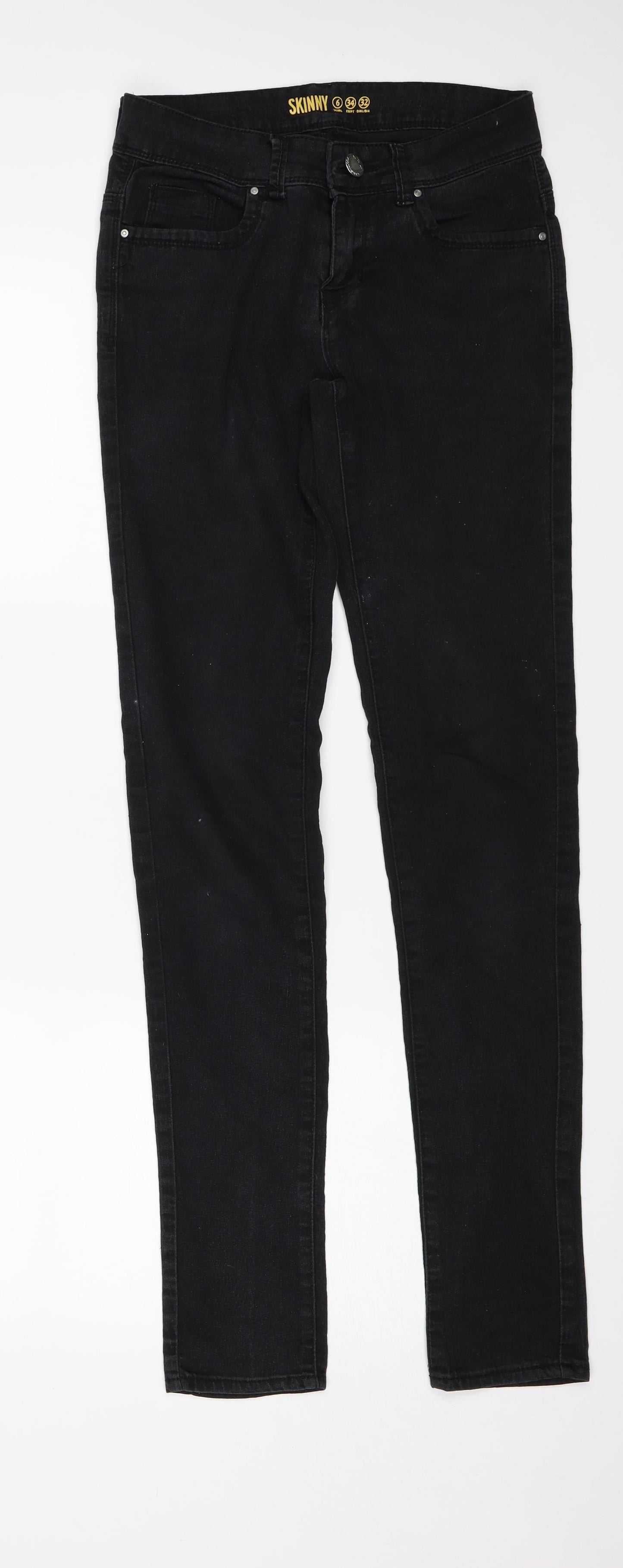 Denim & Co. Womens Black  Denim Skinny Jeans Size 6 L31 in