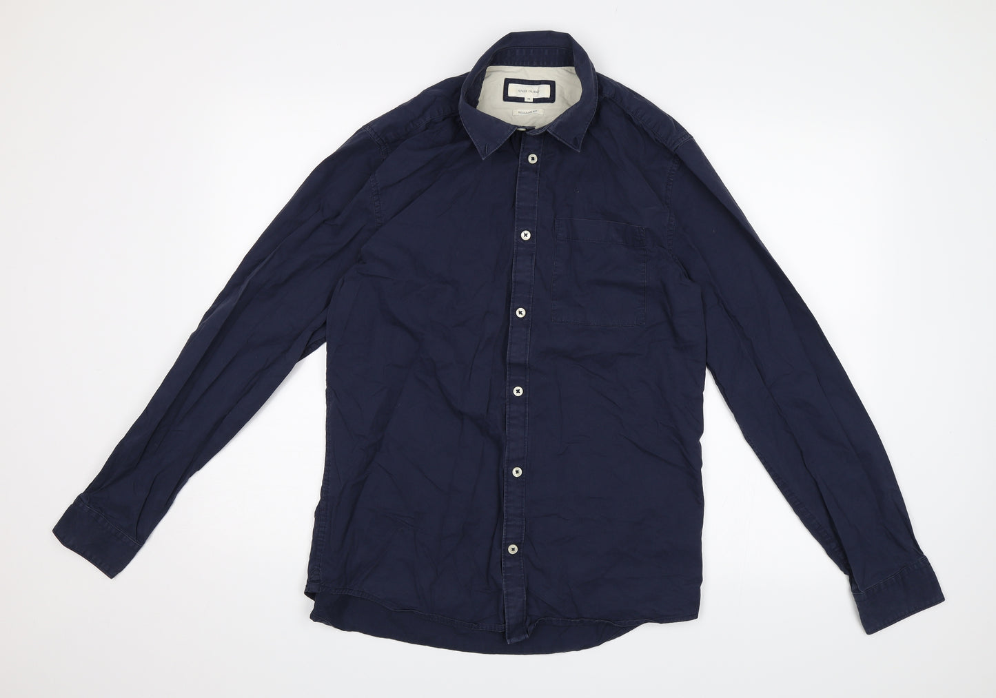River Island Mens Blue    Button-Up Size M