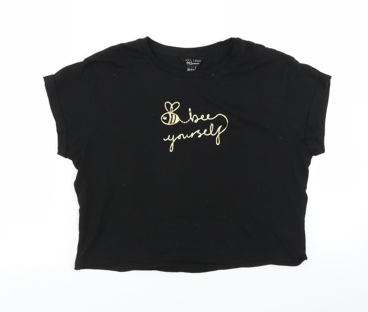 New Look Girls Black   Basic T-Shirt Size 14-15 Years  - Bee yourself