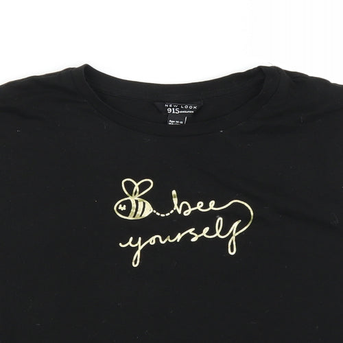 New Look Girls Black   Basic T-Shirt Size 14-15 Years  - Bee yourself
