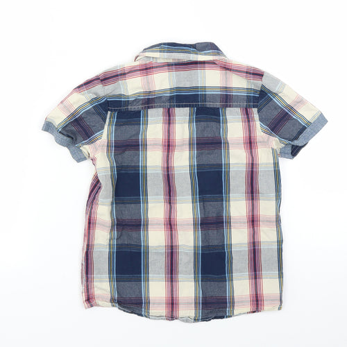 F&F Boys Beige Plaid  Basic Button-Up Size 5-6 Years