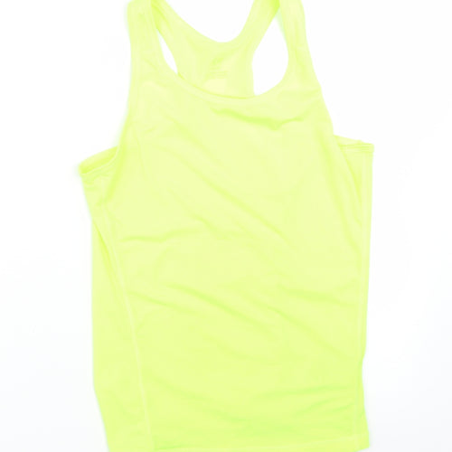 H&M Girls Yellow   Basic Tank Size 11 Years  - High Visability