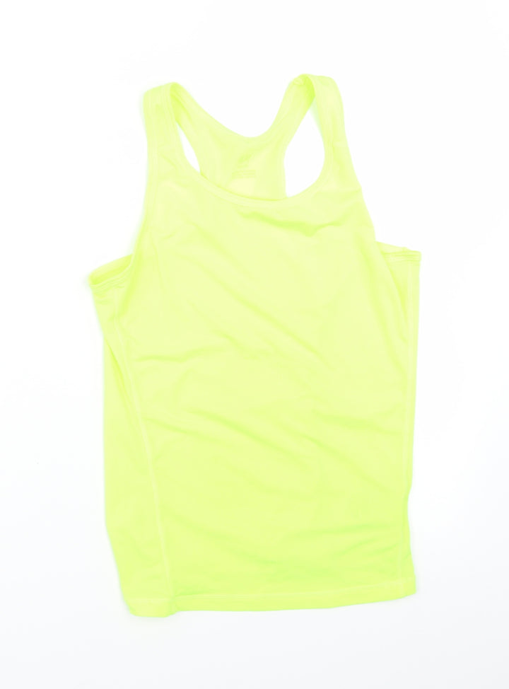 H&M Girls Yellow   Basic Tank Size 11 Years  - High Visability